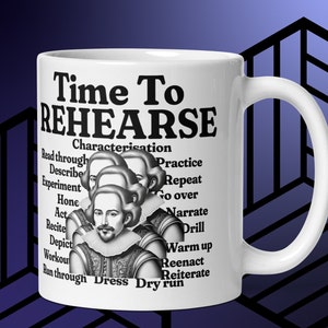 Actors White glossy mug, Gift for Actor, Theater Gift, Shakespearean gift, Thespian gift, Directors gift, Drama school gift, Drama club gift