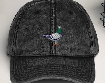 Pigeon Embroidered Retro Cap, Pigeon lover gift , Pigeon fancier cap, fun clay pigeon shooter peaked cap