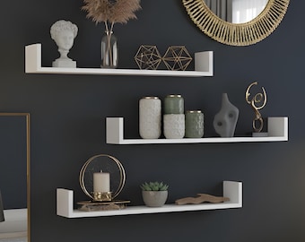 Modern Floating Wall Shelf: 90cm Minimalist Bookshelf