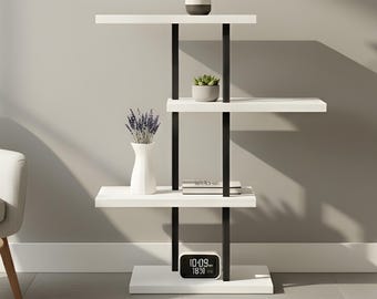 Macetero moderno de madera de 4 niveles: decoración minimalista para interiores y balcones
