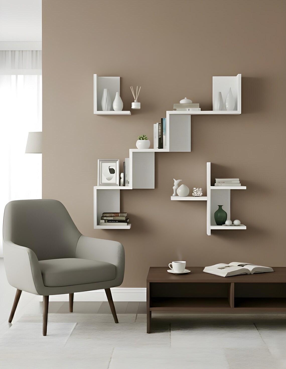 Scandinavian Wall Shelf: Modern Minimalist Floating Bookshelf - Etsy