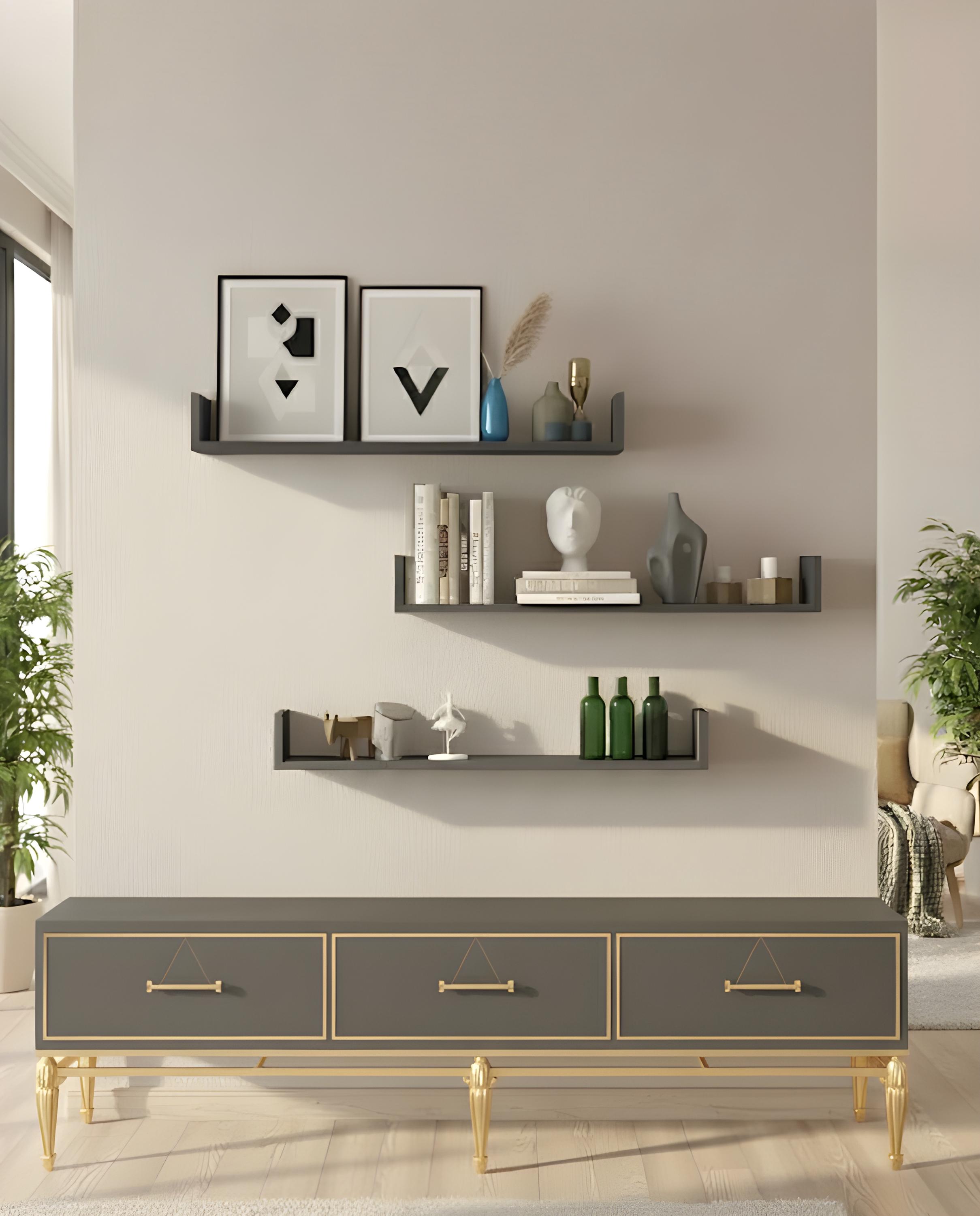 Modern Floating Wall Shelf: 90cm Minimalist Bookshelf - Etsy