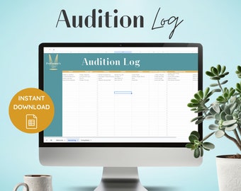 Performer's Audition Log, Google Sheets INSTANT DOWNLOAD, Tracker for organizing submissions, customizable - PS-AL01