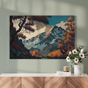 Mountain Range Landscape Canvas Print Artistic Wall Decor for ...