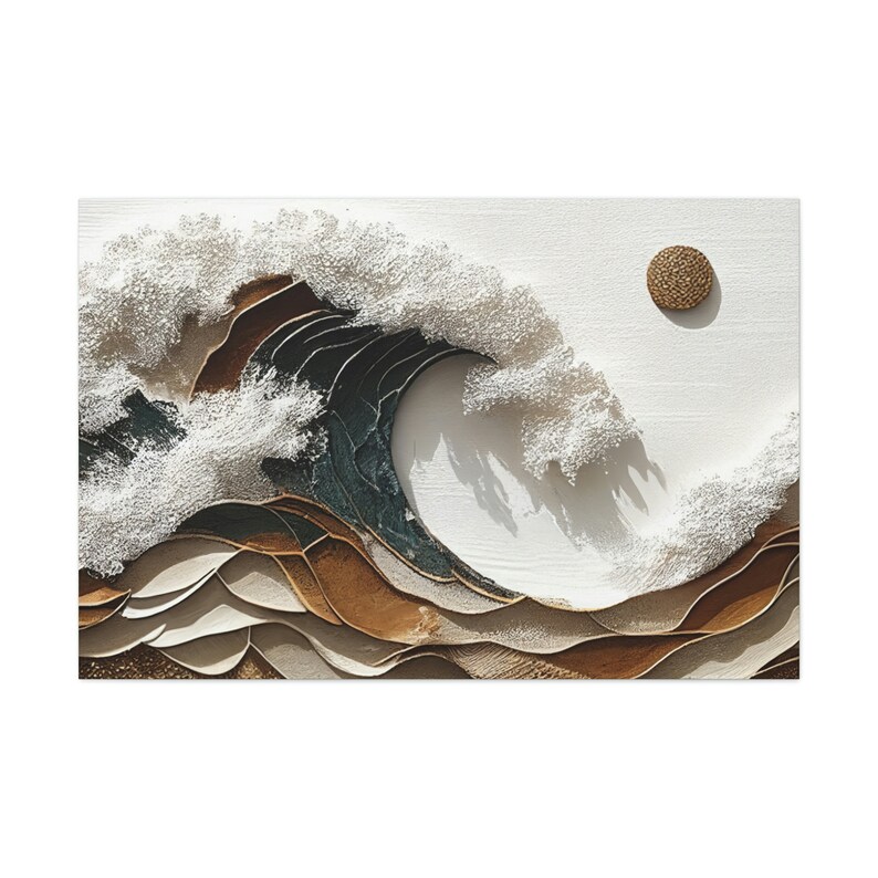 Abstract Ocean Wave Canvas Wall Art Coastal Canvas Print Etsy