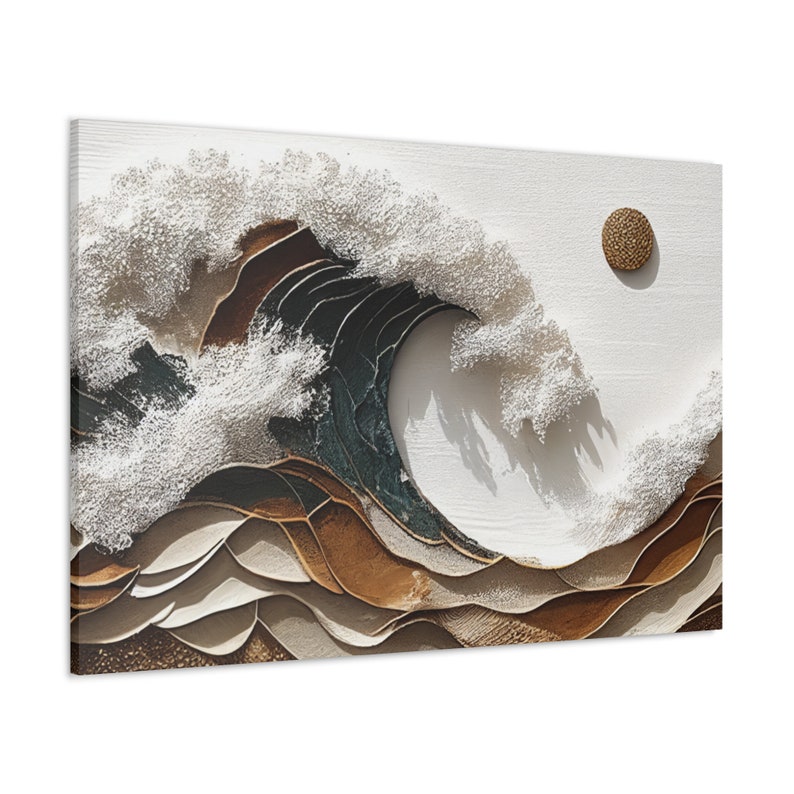 Abstract Ocean Wave Canvas Wall Art Coastal Canvas Print Etsy