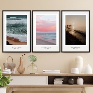 Beach Wall Art - Beach Prints - Centered, Grounded, Refreshed, - Living Room Wall Decor - Bedroom Wall Decor - Instant Digital Downloads