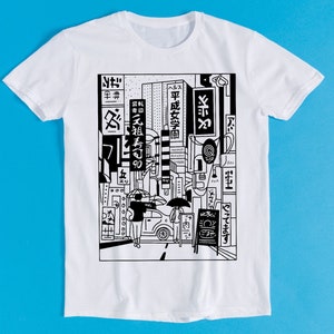 Japanese Tokyo Square Times NYC New York Retro Funny Art Drawing Gamer Anime Cult Meme Music Movie Gift Tee T Shirt K1162