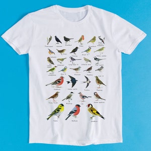 British Garden Birds Art Drawing Gamer Cult Meme Movie Music Gift Tee T Shirt K347