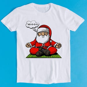 Santa Christmas Meditation Adult Unisex Men Women Retro Design Top Gift Tee T Shirt K2737