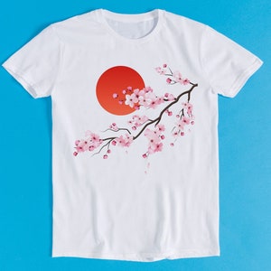 Oriental Japanese Cherry Blossom Tree Japan Art Drawing Gamer Cult Meme Movie Music Cool Gift Tee T Shirt K1092