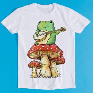 Star Toad Frog Playing Banjo On Magic Mushroom Best Seller Funny Meme Top Unisex Gift Tee T Shirt K1466