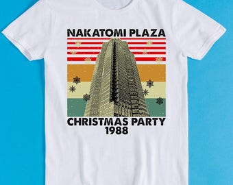 Nakatomi Plaza 1988 Christmas Party 80's Movie Gift Tee T Shirt K1382