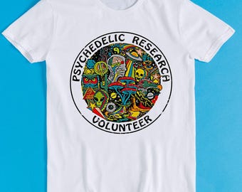 Psychedelic Research T Shirt Volunteer Terence Mckenna Magic Mushroom Cool Gamer Funny Meme Gift Tee K285