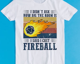DM I Cast Fireball DND Dragon Dungeon Master Wizard Joke Retro Funny Art Drawing Gamer Anime Cult Meme Music Movie Gift Tee T Shirt K1147