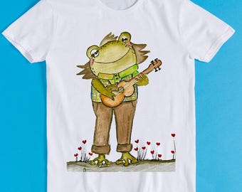 Frog Toad Playing Guitar Banjo Musician Meme Gift Funny Tee Style Unisex Gamer Anime Cult Movie Music T Shirt K1114