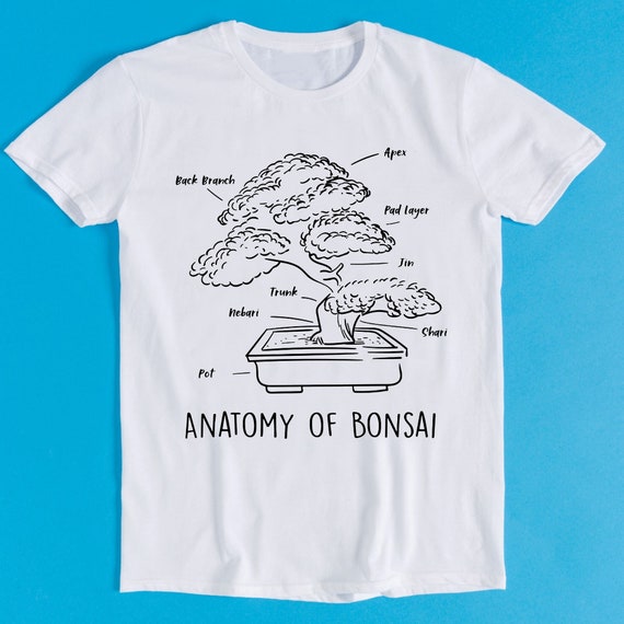 Anatomy of Bonsai Sakura Tree Japan Retro Funny Art Drawing Gamer Anime  Cult Meme Movie Music Gift Tee T Shirt K1126