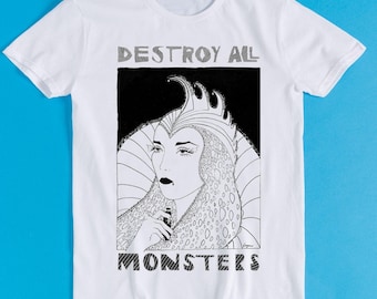 Destroy All Monsters Bored Noise Rock Music Retro Funny Art Drawing Gamer Anime Cult Meme Movie Gift Tee T Shirt K5005