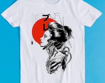 Maglietta Giappone Tokyo Kyoto Nagasaki - T-shirt Unisex Cotone Bianca Con Grafico Città, M1575