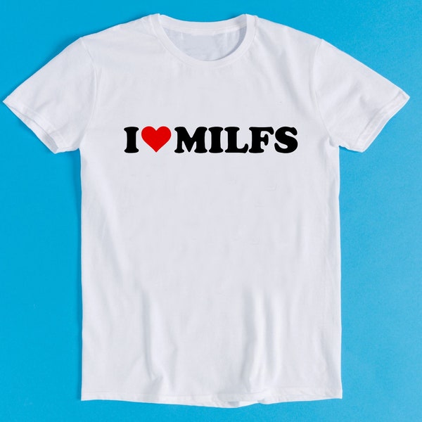 "I Love Milfs" T-Shirt Herren - Lustiges Statement Shirt, Aus Baumwolle, Regular Fit "I Love Milfs" T-Shirt Herren - Lustiges Statement Shirt, Aus Baumwolle, Regular Fit