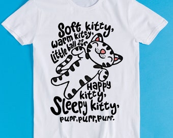 Soft Kitty Warm Kitten Cute Cat Pet Lover Retro Funny Gamer Cartoon Anime Cult Meme Music Movie Gift Tee T Shirt K1177