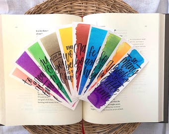 Marcapáginas de acuarela pintados a mano / Regalo inspirador para amantes de los libros