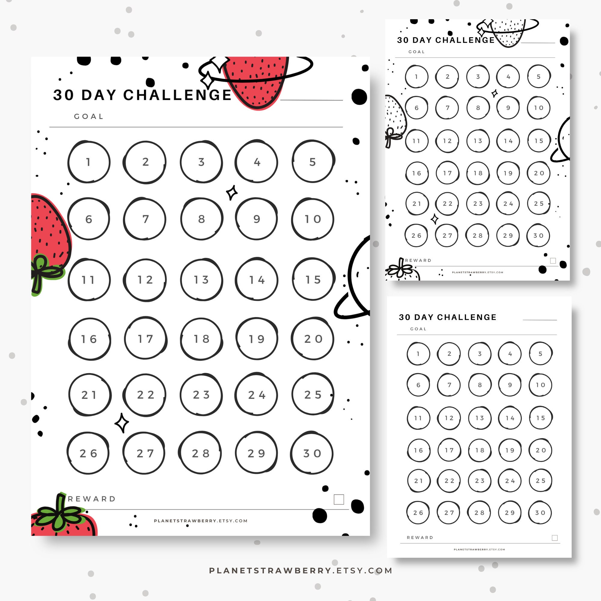 30 Day Challenge Printable Template Thirty Day Challenge Challenge ...
