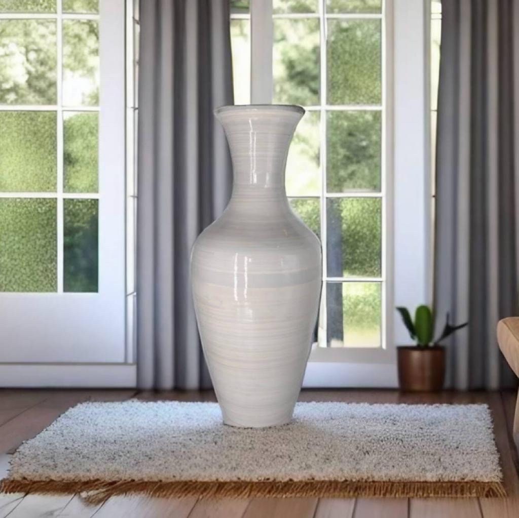 White Handmade Bamboo Vase 60cm Tall Floor or Table Vase Etsy UK