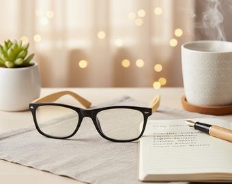 Black Oversized Classic Bamboo Glasses– Unisex Classic Eco‑Friendly Readers, Lightweight Readers, Gift For Reader, reading accessories.