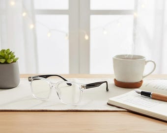 Oversized Clear Reading Glasses – Unisex Eco‑Friendly Readers, Lightweight Readers, Gift For Reader, reading accessories, screen readers.