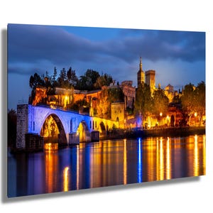 Avignon Skyline Metal Print, Rhone River View, French Travel Gift, Cityscape Photo, Fine Art Wall Decor, Ready To Hang