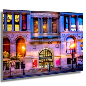 Chicago Cultural Center Night Print: Chicago Architecture Photography