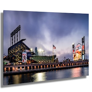 Oracle Park, San Francisco Giants Home Ballpark, at night, fine art photo on paper, canvas metal, acrylic gift for Giants fan or fanatic