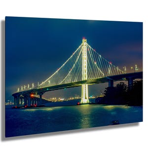 San Francisco Bay Bridge New Span at night fine art print on canvas paper metal acrylic