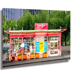 Coco Bar Chicago's Wabash street bridge Mexican restaurant fine art photograph paper canvas acrylic metal gift for lovers of pink or Chicago