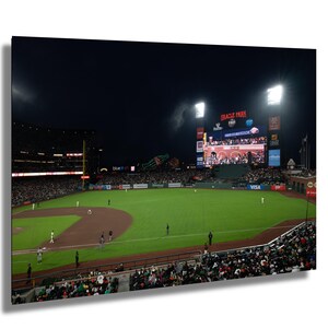 Oracle Park Stadium Art, SF Giants Decor, Sunset Wall Poster, Glossy Canvas Print, Baseball Theme Gift, Ready To Hang
