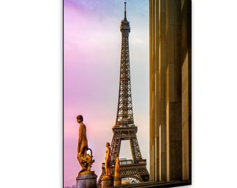 Foto de la Torre Eiffel, Amanecer y atardecer en París (Decoración de pared de viaje)