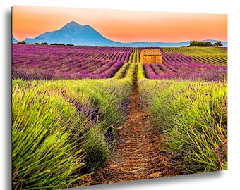 Lavender Wall Art: Sunrise Over Provence - French Country Decor