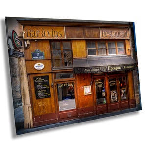 Impresión de café parisino, fotografía de bistró francés, fotografía de París, foto, arte mural de café, foto de estilo vintage, café parisino, restaurante L'epoch