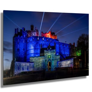 Edinburgh Castle Night Photography Print: Scotland Travel Art