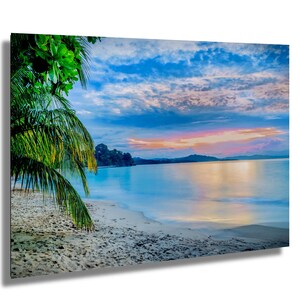 Tropical Sunset Photo, Coastal Beach Scene (Costa Rica Wall Art)