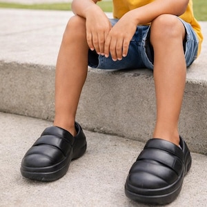 UGG Sport Yeah Youth Clogs – Black Puffer Slip-On Sandals, Size 2