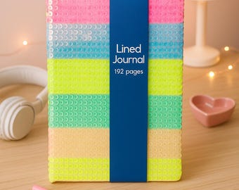 Diario con rayas de lentejuelas arcoíris de 7,5 x 5 pulgadas / Regalo de Navidad / Regalo para calcetines navideños