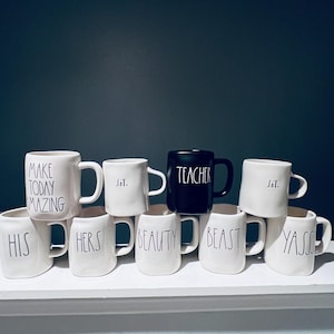 Rae Dunn Style Mugs SIT | YASSS Coffee Cup Farmhouse Ceramic Gift