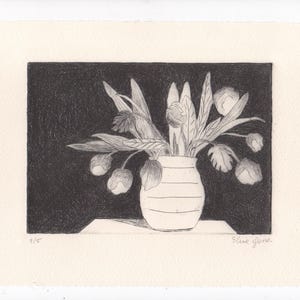 Original Etching Flower