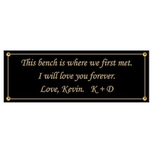 Memorial Bench Plate in Multiple Sizes, Bench Plaque, Urn Plaque, Tree Plaque,  Personalized commemorative marker