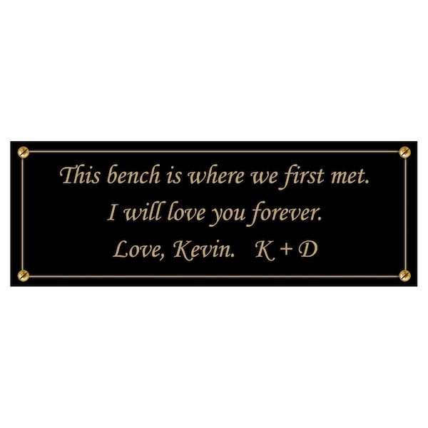 Memorial Bench Plate in Multiple Sizes, Bench Plaque, Urn Plaque, Tree Plaque,  Personalized commemorative marker