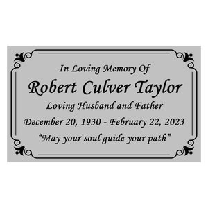 Silver Memorial Plaque in Multiple Sizes, Bench Plate, Urn Plaque, Tree Plaque, commemorative marker