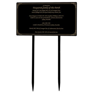 Memorial Plaque, Remembrance Plaque, Memorial Plaque Stake, Extra Large Sturdy Metal Sign, Grave Marker, Outdoor, Indoor Memorial Marker