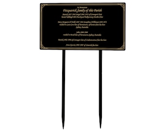 Memorial Plaque, Remembrance Plaque, Memorial Plaque Stake, Extra Large Sturdy Metal Sign, Grave Marker, Outdoor, Indoor Memorial Marker